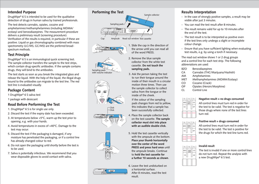 10st Indicatieve Speekseltest – Hoge Nauwkeurigheid (95%+) DrugWipe 5S